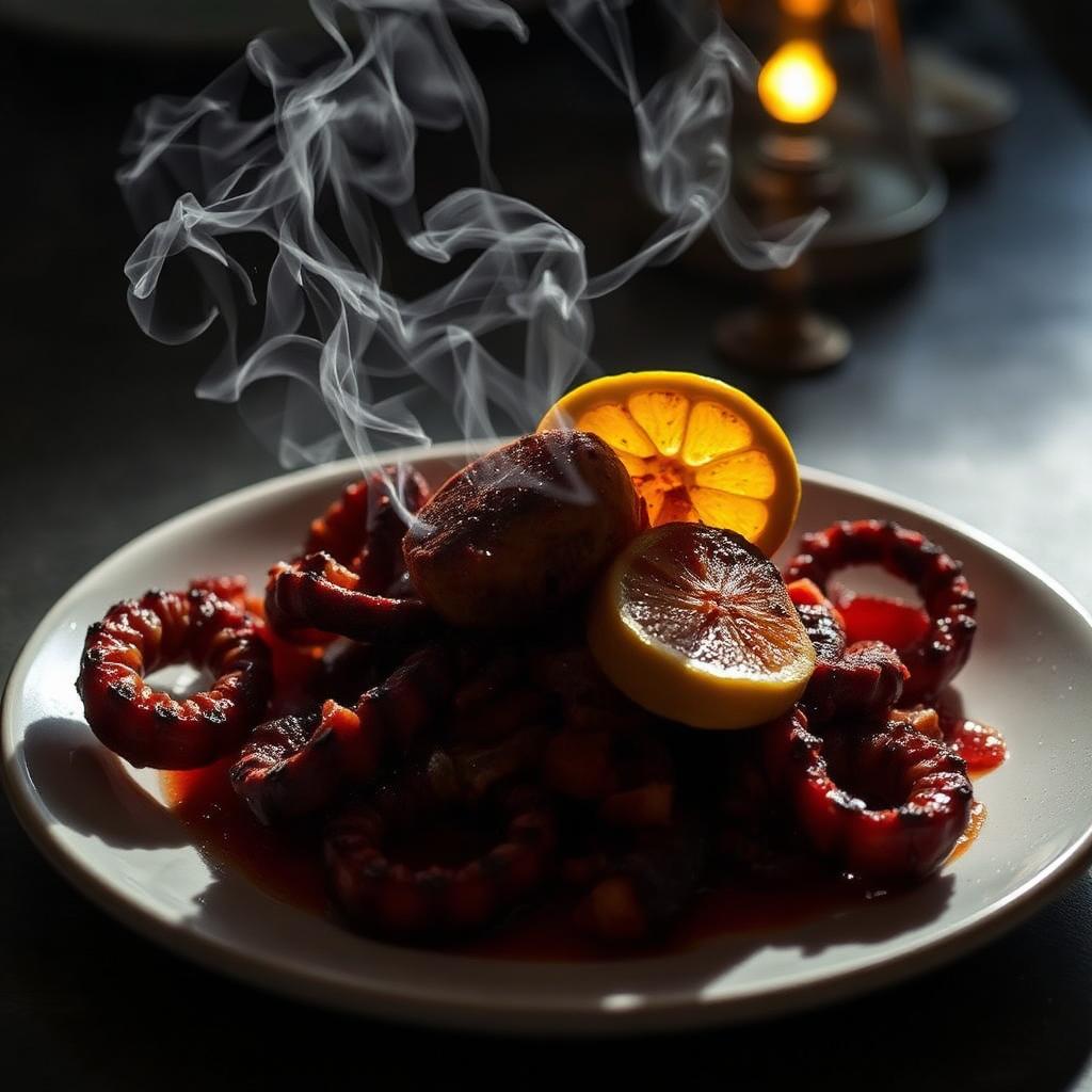 Grilled Octopus, Romesco